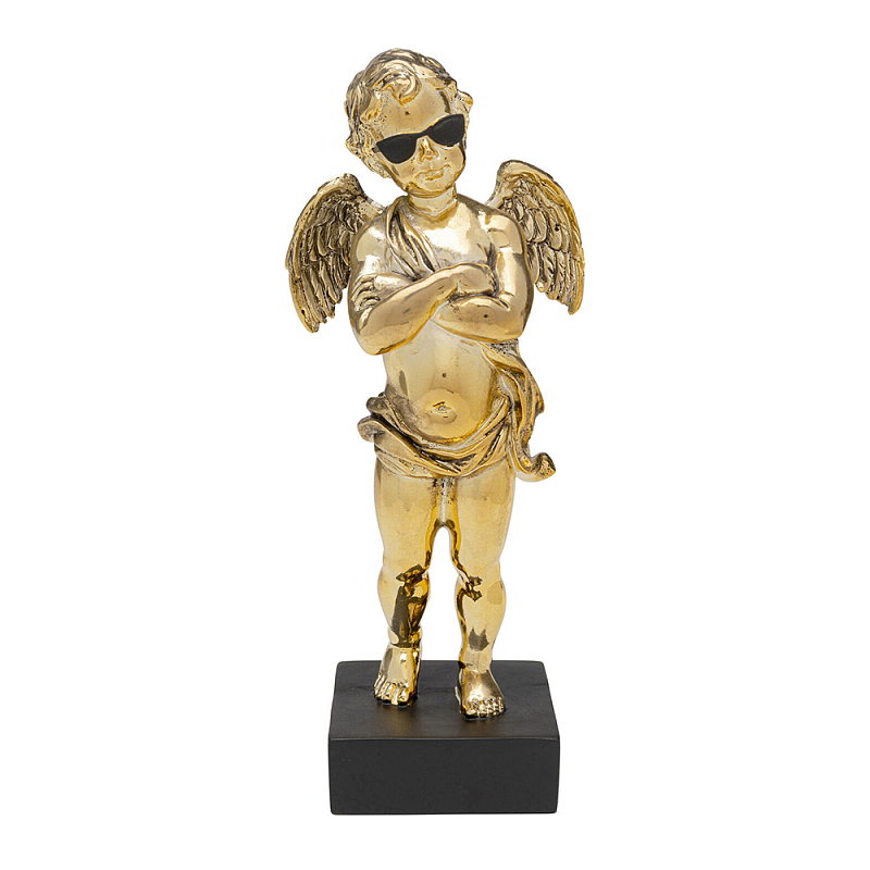 Декоративная статуя Golden Cupid in Sunglasses Глянцевое золото Черный в Барнауле | Loft Concept 