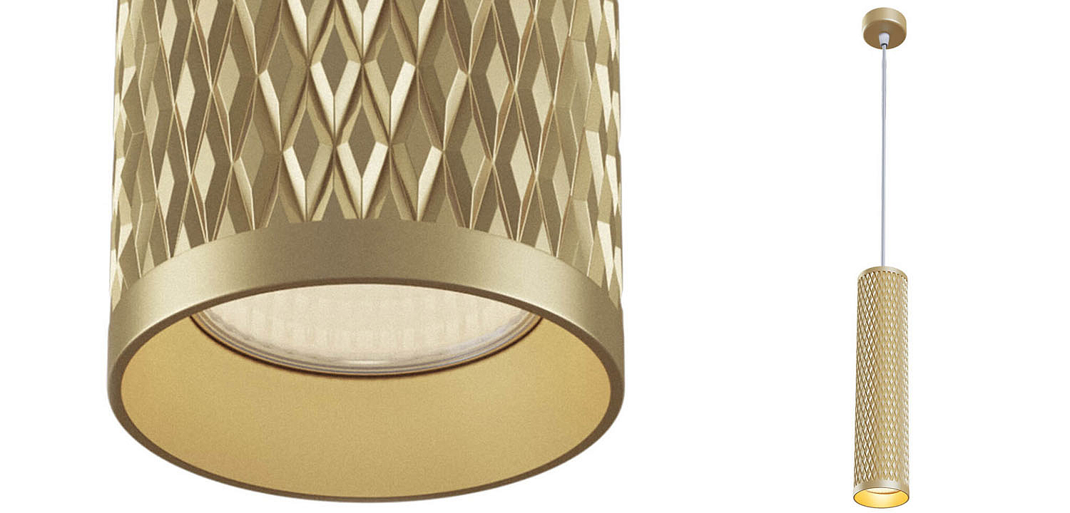 Подвесной светильник Trumpet tube gold rhombus Подвесной светильник Trumpet tube gold rhombus - Loft-Concept в Барнауле