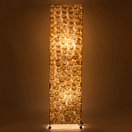 Торшер из перламутра на металлическом каркасе Indonesian Tower 3 варинант исполнения - 4 | Loft Concept в Барнауле