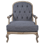 Кресло с пуфом с мягкой обивкой из льна Edward Armchair grey варинант исполнения - 1 | Loft Concept в Барнауле