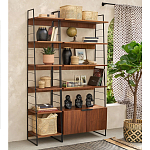 Стеллаж из орехового дерева Olson Rack варинант исполнения - 6 | Loft Concept в Барнауле