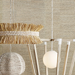 Подвесной светильник в форме купола с декором из круглых деревянных бусин White Wooden Beads Chandelier варинант исполнения - 5 | Loft Concept в Барнауле