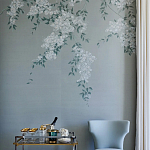 Обои ручная роспись Jasmine Standard colourway on Wood Ash slub silk варинант исполнения - 2 | Loft Concept в Барнауле