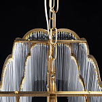 Люстра прямоугольная на цепях с прозрачными трубками и волнистым краем Nembus варинант исполнения - 10 | Loft Concept в Барнауле