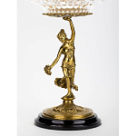 Чаша стеклянная прозрачная на бронзовой подставке с фигуркой девушки Eden Garden варинант исполнения - 2 | Loft Concept в Барнауле