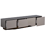 Тумба под телевизор со стеклянной столешницей и с выдвижными ящиками Minimalist Accent варинант исполнения - 2 | Loft Concept в Барнауле