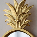 Зеркало овальной формы с золотистой рамкой и декоративной верхушкой в виде ананаса Pineapple Shine  варинант исполнения - 3 | Loft Concept в Барнауле