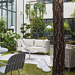 Диван садовый с плетеными ремешками и спинкой  Kleo варинант исполнения - 8 | Loft Concept в Барнауле