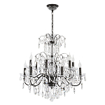 Люстра с хрустальными подвесками и металлическим основанием Диаметр 80 см Rococo Iron & Crystal Chandelier варинант исполнения - 1 | Loft Concept в Барнауле