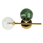 Бра с рифлёными шарообразными плафонами прозрачного и зелёного цвета Bolle Multi Color hanging lamp варинант исполнения - 1 | Loft Concept в Барнауле