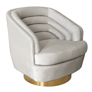 Кресло Henrietta Armchair кремовый велюр