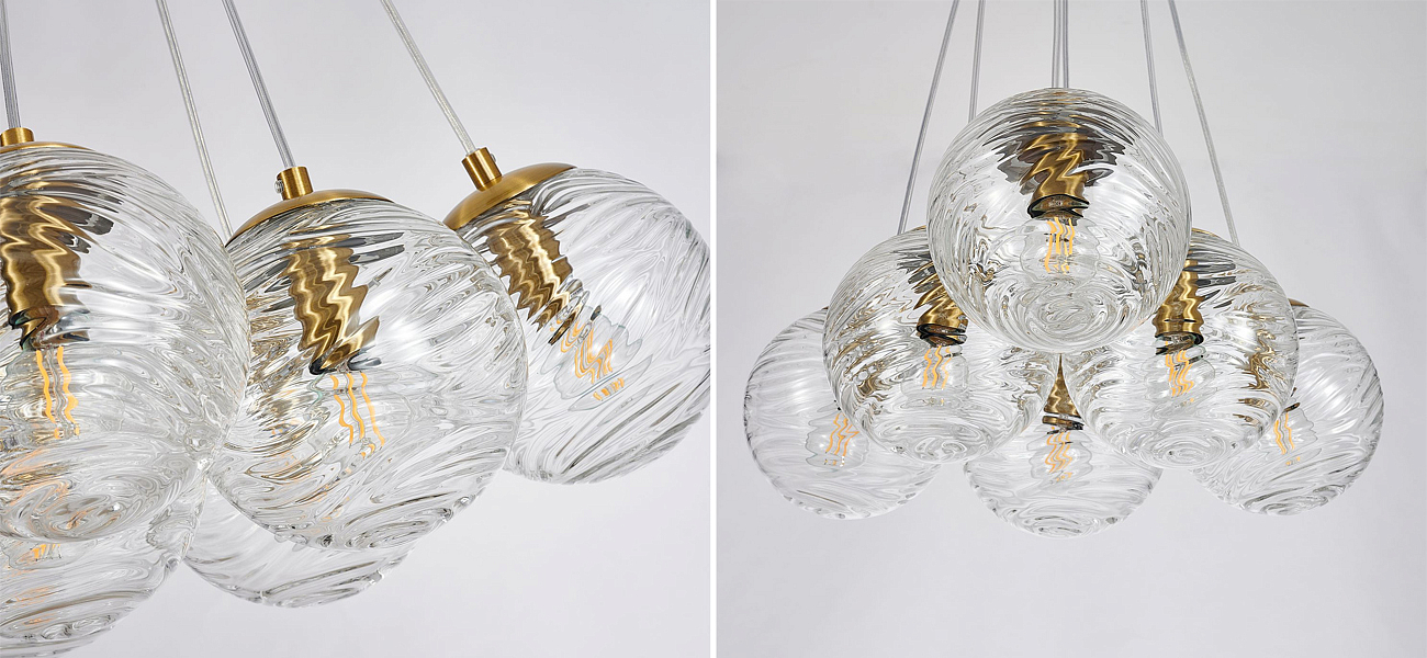 Люстра Perforated Glass Bubbles 6 ламп Люстра Perforated Glass Bubbles 6 ламп - Loft-Concept в Барнауле
