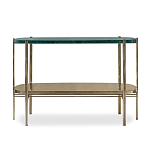 Консоль овальной формы золотая с полкой для хранения Craig варинант исполнения - 1 | Loft Concept в Барнауле