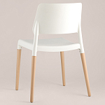 Пластиковый стул на ножках из массива бука Ferret White варинант исполнения - 5 | Loft Concept в Барнауле