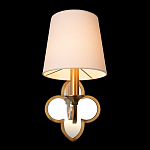 Бра с белым текстильным абажуром и декоративным основанием в виде четырехлистника с зеркальной вставкой Vitorino варинант исполнения - 19 | Loft Concept в Барнауле