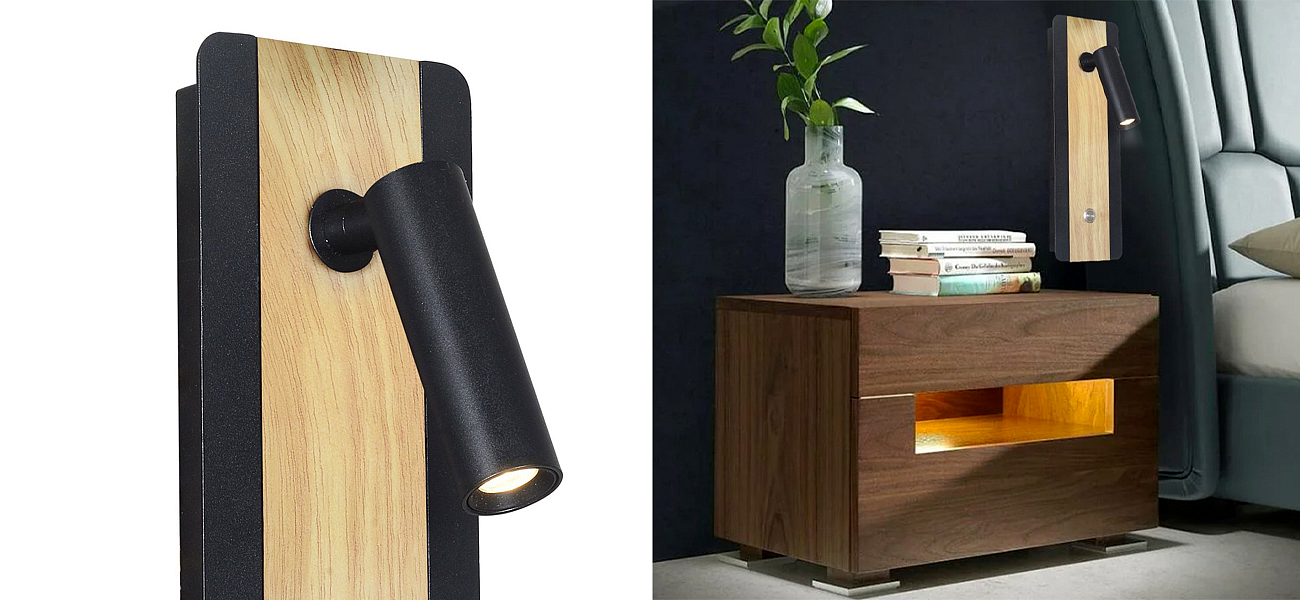 Бра с поворотным спотом GAVIN WOOD Light Бра с поворотным спотом GAVIN WOOD Light - Loft-Concept в Барнауле