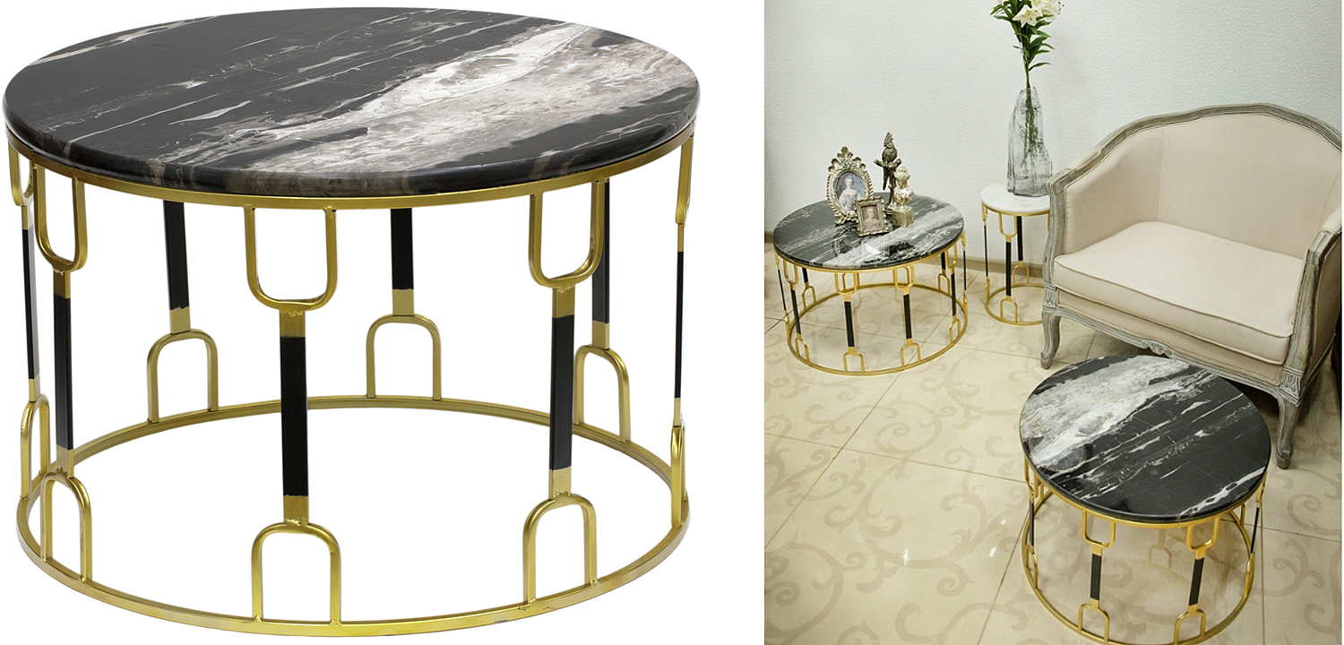 Приставной стол Dorius Side Table black marble Приставной стол Dorius Side Table black marble - Loft-Concept в Барнауле
