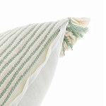 Чехол на подушку мятного цвета с бахромой и объемным узором Ethnic mix варинант исполнения - 3 | Loft Concept в Барнауле