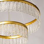 Люстра двухъярусная с золотого цвета и прозрачными подвесками Pettico варинант исполнения - 9 | Loft Concept в Барнауле