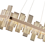 Люстра подвесная прямоугольная с рифлёными прозрачными элементами и золотым основанием Aurea Vista варинант исполнения - 2 | Loft Concept в Барнауле