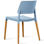 Пластиковый стул на ножках из массива бука Ferret Blue варинант исполнения - 7 | Loft Concept в Барнауле