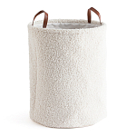Корзина для белья из ткани букле Boucle Organizers Round варинант исполнения - 1 | Loft Concept в Барнауле
