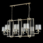 Люстра прямоугольной формы с 8-ю цилиндрическими плафонами из стекла Laurent варинант исполнения - 8 | Loft Concept в Барнауле
