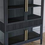 Витрина Primo со стеклянными фасадами и 2 ящиками Черный дуб варинант исполнения - 3 | Loft Concept в Барнауле