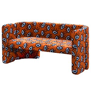 Акцентный Двухместный Диван Leela Оранжевый Орнамент