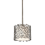 Подвесной светильник с цилиндрическим белым плафоном с ажурным узором цвета олово Kichler варинант исполнения - 1 | Loft Concept в Барнауле