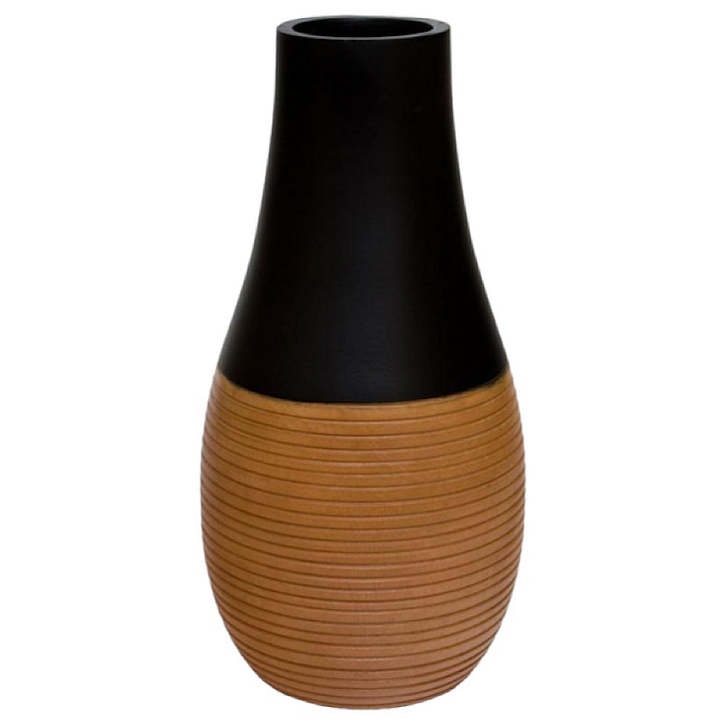 Ваза деревянная Vase of Thailand 1 Черный Светло-коричневый  в Барнауле | Loft Concept 