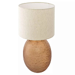 Настольная лампа с тканевым бежевым абажуром на овальном основании Beige Lampshade on Oval Base варинант исполнения - 1 | Loft Concept в Барнауле