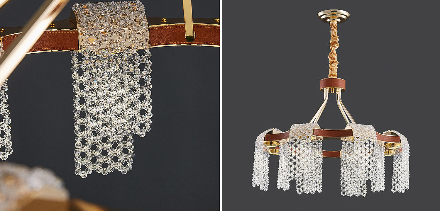 Люстра Leather Glass Chandelier 60 Люстра Leather Glass Chandelier 60 - Loft-Concept в Барнауле