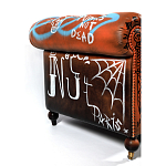 Диван Честерфильд граффити graffiti Orange Sofa натуральная кожа варинант исполнения - 7 | Loft Concept в Барнауле