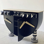 Дизайнерский комод полукруглый черный с 3-мя фактурным ящиками Occasion варинант исполнения - 2 | Loft Concept в Барнауле