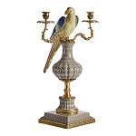 Подсвечникв образе попугая из фарфора с бронзовыми элементами Eden Garden варинант исполнения - 1 | Loft Concept в Барнауле