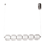 Люстра линейная с 6-ю прозрачными стеклянными плафонами округлой формы HANDLE GRAPE варинант исполнения - 2 | Loft Concept в Барнауле