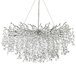 Линейная люстра с хрустальными подвесками на металлических ветках Fairytree Light Silver Linear Chandelier 18 варинант исполнения - 1 | Loft Concept в Барнауле