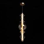 Подвесной светильник с вертикальной композицией из прозрачных и янтарных стеклянных шаров и ромбов Gabriel Scott Luna варинант исполнения - 3 | Loft Concept в Барнауле