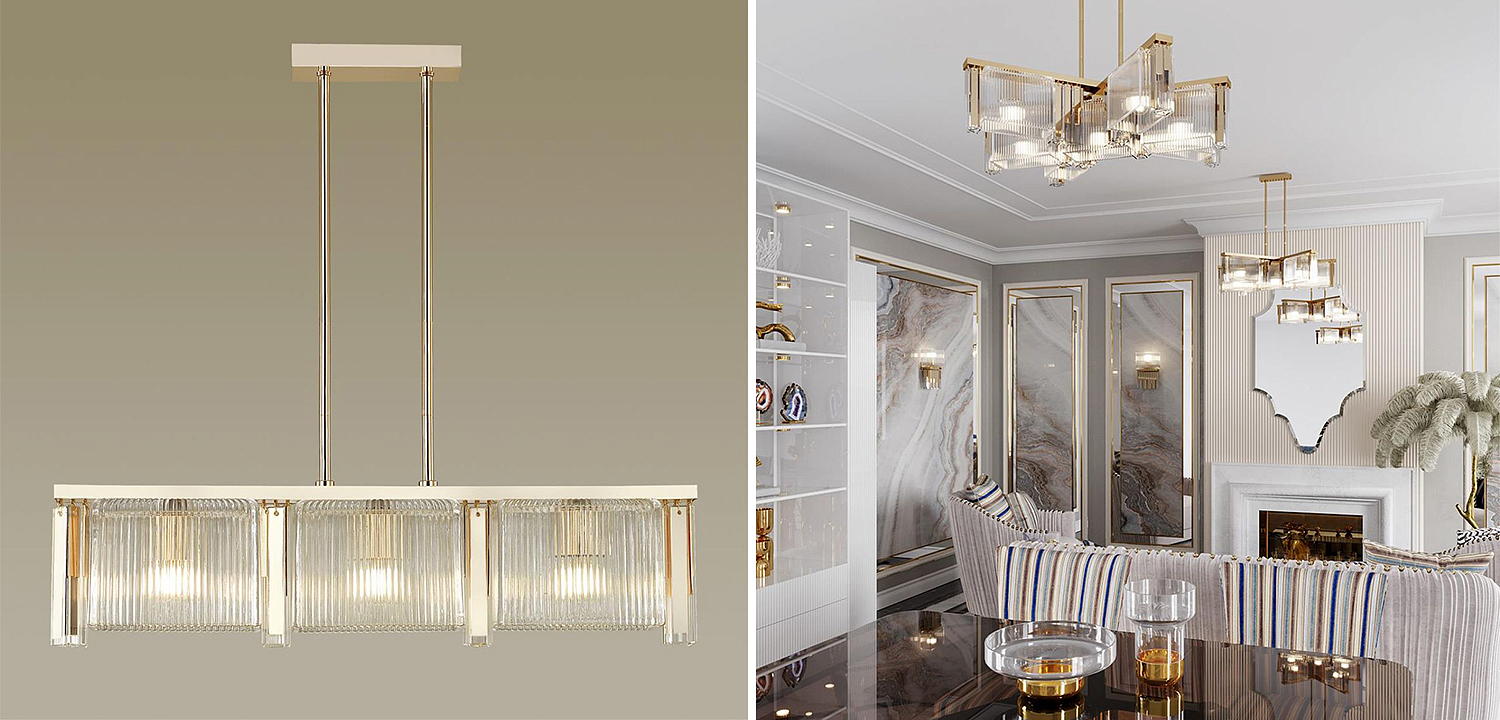 Люстра Madelen Gold Linear Chandelier Люстра Madelen Gold Linear Chandelier - Loft-Concept в Барнауле