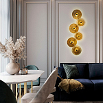 Бра с 6-ю плафонами в форме диска из рельефного коричневого стекла Decorative Six Glass Discs Wall Lamp варинант исполнения - 2 | Loft Concept в Барнауле