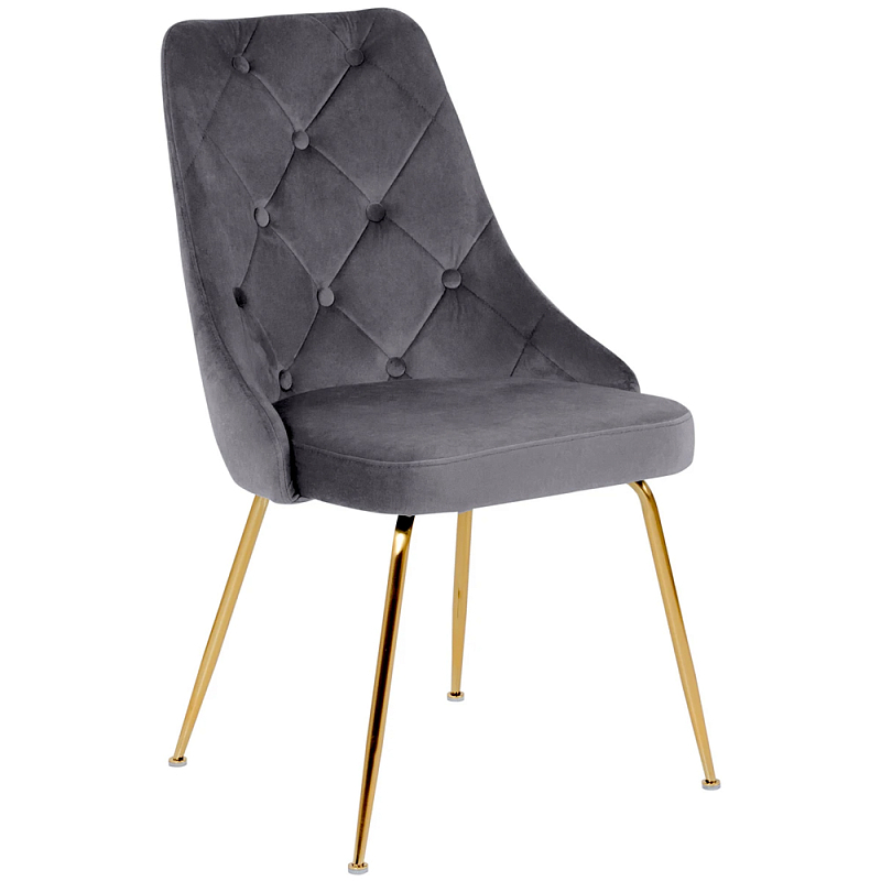 Стул в серой велюровой обивке Ward Grey Velour Chair Золотой Серый Стул в серой велюровой обивке Ward Grey Velour Chair Золотой Серый в Барнауле | Loft Concept