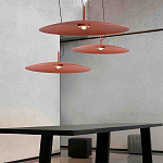 Подвесной светильник круглой формы с коричневым металлическим абажуром Halo Drift варинант исполнения - 3 | Loft Concept в Барнауле