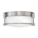 Потолочный светильник для ванных комнат цвета никель с плафоном из опалового стекла и декоративными держателями Hinkley варинант исполнения - 1 | Loft Concept в Барнауле