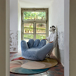 Дизайнерское плюшевое кресло в форме руки голубое Poltronova Joe Plush Baby Blue Armchair варинант исполнения - 4 | Loft Concept в Барнауле