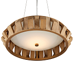 Люстра круглая из толстых деревянных реек Wooden Slats варинант исполнения - 3 | Loft Concept в Барнауле