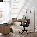 Офисное кресло в винтажном стиле на колёсах Glenn Dark Grey Chair варинант исполнения - 4 | Loft Concept в Барнауле