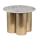 Стол журнальный круглый керамогранит белый Keramos варинант исполнения - 1 | Loft Concept в Барнауле