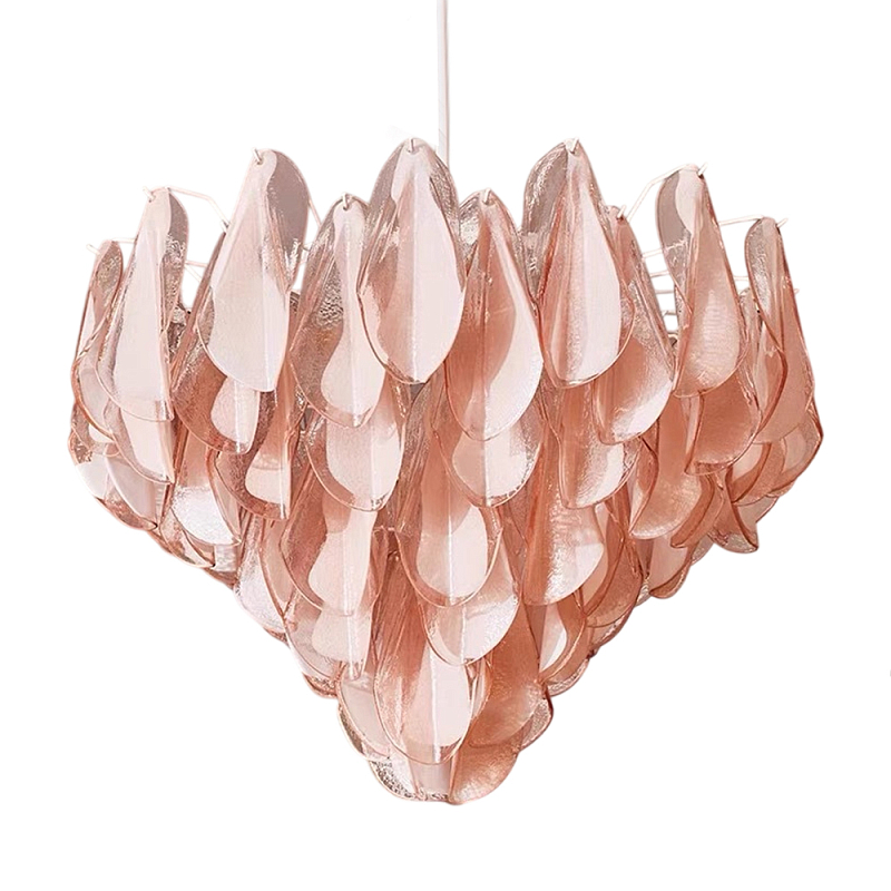 Люстра с каскадом из стекляных розовых лепестков Petalled Illuminator Белый Розовый Люстра с каскадом из стекляных розовых лепестков Petalled Illuminator Белый Розовый в Барнауле | Loft Concept
