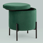 Зеленый пуф на черных ножках SANJAY варинант исполнения - 2 | Loft Concept в Барнауле